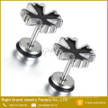 Stainless Steel Unisex Cross Spikes Punk Rock Fake Plugs Stud Ear Jewelry